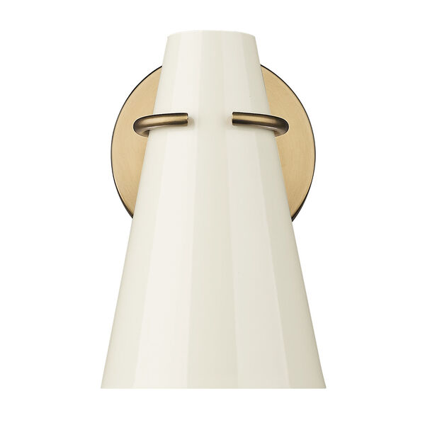 Reeva White and Modern Brass One-Light Wall Sconce, image 3